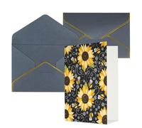 Biglietti di auguri con stampa di api girasole per tutte le occasioni, interno vuoto, con busta, adatti per amici e familiari