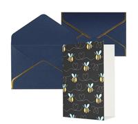 Biglietti di auguri con stampa di api volanti per tutte le occasioni, interno vuoto, con busta, adatti per amici e familiari