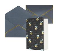 Biglietti di auguri con stampa di api volanti per tutte le occasioni, interno vuoto, con busta, adatti per amici e familiari