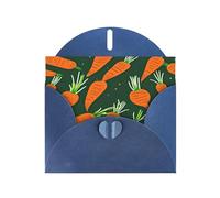 Biglietti di auguri con stampa di carote felici con buste, vacanze, compleanni, matrimoni e tutte le occasioni