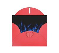 Biglietti di auguri con stampa di fiamme blu con buste, per vacanze, compleanni, matrimoni e tutte le occasioni