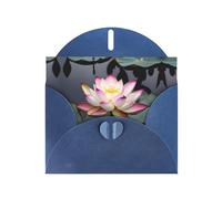 Biglietti di auguri con stampa di fiori di loto bianchi - Biglietti di ringraziamento per feste di invito per feste