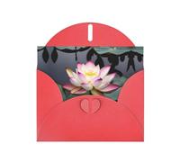 Biglietti di auguri con stampa di fiori di loto bianchi - Biglietti di ringraziamento per feste di invito per feste