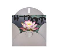 Biglietti di auguri con stampa di fiori di loto bianchi - Biglietti di ringraziamento per feste di invito per feste
