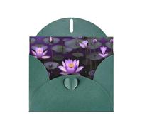 Biglietti di auguri con stampa di fiori di loto viola, biglietti di ringraziamento, biglietti di invito per feste
