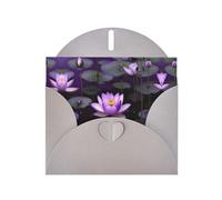 Biglietti di auguri con stampa di fiori di loto viola, biglietti di ringraziamento, biglietti di invito per feste