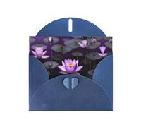 Biglietti di auguri con stampa di fiori di loto viola, biglietti di ringraziamento, biglietti di invito per feste