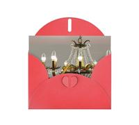 Biglietti di auguri con stampa di lampadari per sala da ballo, con buste, vacanze, compleanni, matrimoni e tutte le occasioni