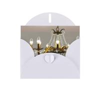 Biglietti di auguri con stampa di lampadari per sala da ballo, con buste, vacanze, compleanni, matrimoni e tutte le occasioni