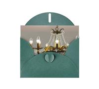 Biglietti di auguri con stampa di lampadari per sala da ballo, con buste, vacanze, compleanni, matrimoni e tutte le occasioni