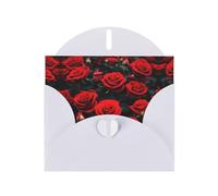 Biglietti di auguri con stampa di molte rose rosse, biglietti di ringraziamento per feste