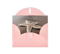 Biglietti di auguri con stampa di stelle marine e spiaggia, 15,2 x 10,2 cm, con busta, perfetti per scrivere saluti e note di ringraziamento