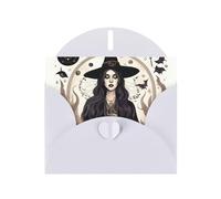 Biglietti di auguri con stampa di stregoneria magica, motivo bohémien, biglietti di ringraziamento per feste