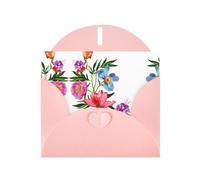 Biglietti di auguri con stampa floreale rosa dipinta a mano, 15,2 x 10,2 cm, con busta, perfetti per scrivere saluti e note di ringraziamento