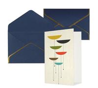 Biglietti di auguri con stampa moderna di metà secolo per tutte le occasioni, interno bianco, con busta, adatti per amici e familiari