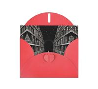 Biglietti di auguri di carta perlescente rossa con motivi di sogno, 15,2 x 10,2 cm, con buste per compleanni, matrimoni e condoglianze