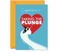 Biglietti di auguri di matrimonio per sposo con scritta "Congratulations on Taking the Plunge" "Happy Wedding Day", "Congrats Well Done Just Married", 12,7 x 17,8 cm, per coppie