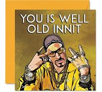 Biglietti di auguri divertenti di Ali G uomini e donne - Well Old Innit - Biglietto di auguri di buon compleanno amici zia zio fratello sorella mamma papà figlio figlia 145mm