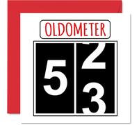 Biglietti di auguri divertenti per 53° compleanno per uomini e donne - Oldometer - Biglietto di auguri per papà, mamma, nonna, zio, zia, cugino, amica, 145mm, biglietto di auguri per 53° compleanno