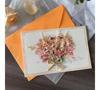 Biglietti di auguri fatti a mano con fiori pressati e buste, 21,7x14,5 cm, design squisito, ideale per ringraziamenti, affari, festa della mamma, laurea