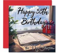 Biglietti di auguri il 55° compleanno di anime donne e uomini con scritta "The Next Chapter" biglietto di auguri papà mamma nonno tata nonna zio cugino amico 145mm
