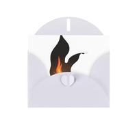 Biglietti di auguri in carta bianca perlescente 10,2 x 15,2 cm, motivo YYHHAOFA Flame che brucia nell'oscurità, per Natale, compleanno, anniversario di matrimonio e inviti per feste