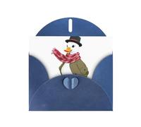 Biglietti di auguri in carta perlescente blu 10,2 x 15,2 cm, motivo YYHHAOFA Duck che soffia nel vento, per Natale, compleanno, anniversario di matrimonio e inviti per feste