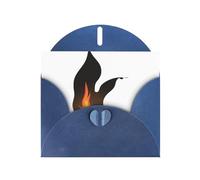 Biglietti di auguri in carta perlescente blu 10,2 x 15,2 cm, motivo YYHHAOFA Flame che brucia nell'oscurità, per Natale, compleanno, anniversario di matrimonio e inviti per feste