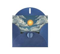 Biglietti di auguri in carta perlescente blu 10,2 x 15,2 cm, motivo YYHHAOFA Il sole nel cielo, per Natale, compleanno, anniversario di matrimonio e inviti per feste