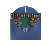 Biglietti di auguri in carta perlescente blu 10,2 x 15,2 cm YYHHAOFA con bordo a pigna, per Natale, compleanno, anniversario di matrimonio e inviti per feste