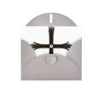 Biglietti di auguri in carta perlescente grigia 10,2 x 15,2 cm, motivo: YYHHAOFA Eyes dietro la croce, per Natale, compleanno, anniversario di matrimonio e inviti per feste