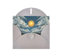 Biglietti di auguri in carta perlescente grigia 10,2 x 15,2 cm, motivo YYHHAOFA Il sole nel cielo, per Natale, compleanno, anniversario di matrimonio e inviti per feste
