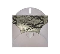 Biglietti di auguri in carta perlescente grigia 10,2 x 15,2 cm, motivo YYHHAOFA Tree rami nel vento, per Natale, compleanno, anniversario di matrimonio e inviti per feste