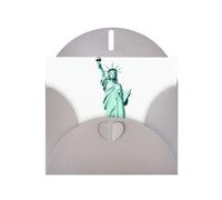 Biglietti di auguri in carta perlescente grigia 10,2 x 15,2 cm YYHHAOFA colorata statua della regina Liberty per Natale, compleanno, anniversario di matrimonio e inviti per feste