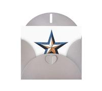 Biglietti di auguri in carta perlescente grigia 10,2 x 15,2 cm YYHHAOFA Fashion denim con stella a cinque punte per Natale, compleanno, anniversario di matrimonio e inviti per feste