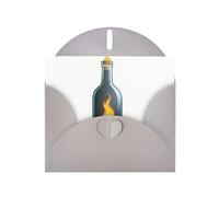 Biglietti di auguri in carta perlescente grigia 10,2 x 15,2 cm YYHHAOFA Flame in una bottiglia di vetro, per Natale, compleanno, anniversario di matrimonio e inviti per feste