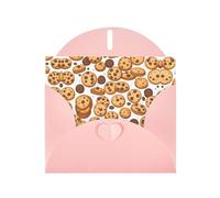 Biglietti di auguri in carta perlescente rosa 10,2 x 15,2 cm, con biscotti MSRHIUEF e gocce di cioccolato, biglietti di auguri per Natale, compleanno, anniversario di matrimonio e inviti per feste