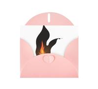 Biglietti di auguri in carta perlescente rosa 10,2 x 15,2 cm, motivo YYHHAOFA Flame che brucia nell'oscurità, per Natale, compleanno, anniversario di matrimonio e inviti per feste