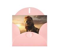 Biglietti di auguri in carta perlescente rosa 10,2 x 15,2 cm, motivo YYHHAOFA Il Re Leone, per Natale, compleanno, anniversario di matrimonio e inviti per feste
