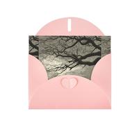 Biglietti di auguri in carta perlescente rosa 10,2 x 15,2 cm, motivo YYHHAOFA Tree rami nel vento, per Natale, compleanno, anniversario di matrimonio e inviti per feste