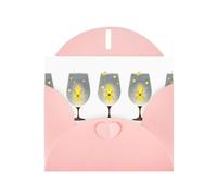 Biglietti di auguri in carta perlescente rosa 10,2 x 15,2 cm YYHHAOFA Fireflies in un calice per Natale, compleanno, anniversario di matrimonio e inviti per feste