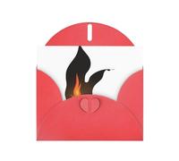 Biglietti di auguri in carta perlescente rossa 10,2 x 15,2 cm, motivo YYHHAOFA Flame che brucia nell'oscurità, per Natale, compleanno, anniversario di matrimonio e inviti per feste