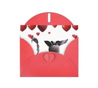 Biglietti di auguri in carta perlescente rossa 10,2 x 15,2 cm, motivo YYHHAOFA Love is Floating per Natale, compleanno, anniversario di matrimonio e inviti per feste