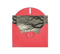 Biglietti di auguri in carta perlescente rossa 10,2 x 15,2 cm, motivo YYHHAOFA Tree rami nel vento, per Natale, compleanno, anniversario di matrimonio e inviti per feste