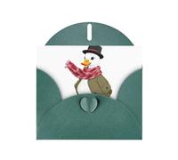 Biglietti di auguri in carta perlescente verde scuro 10,2 x 15,2 cm, motivo: anatra YYHHAOFA che soffia nel vento, per Natale, compleanno, anniversario di matrimonio e inviti per feste