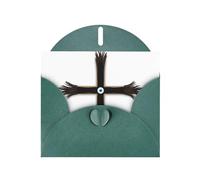 Biglietti di auguri in carta perlescente verde scuro, 10,2 x 15,2 cm, motivo: YYHHAOFA Eyes dietro la croce, per Natale, compleanno, anniversario di matrimonio e inviti per feste