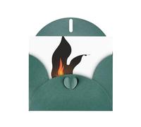 Biglietti di auguri in carta perlescente verde scuro 10,2 x 15,2 cm, motivo YYHHAOFA Flame che brucia nel buio, per Natale, compleanno, anniversario di matrimonio e inviti per feste
