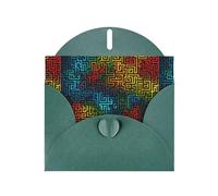 Biglietti di auguri in carta perlescente verde scuro 10,2 x 15,2 cm YYHHAOFA Color labirinto Lines, per Natale, compleanno, anniversario di matrimonio e inviti per feste