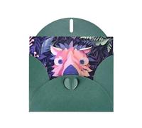 Biglietti di auguri in carta perlescente verde scuro 10,2 x 15,2 cm YYHHAOFA Paper Cut Piggy Pattern per Natale, compleanno, anniversario di matrimonio e inviti per feste