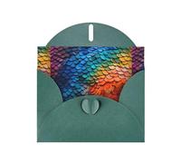 Biglietti di auguri in carta perlescente verde scuro 10,2 x 15,2 cm, YYHHAOFA Rainbow frammenti squame di pesce, biglietti di auguri per Natale, compleanno, anniversario di matrimonio e inviti per